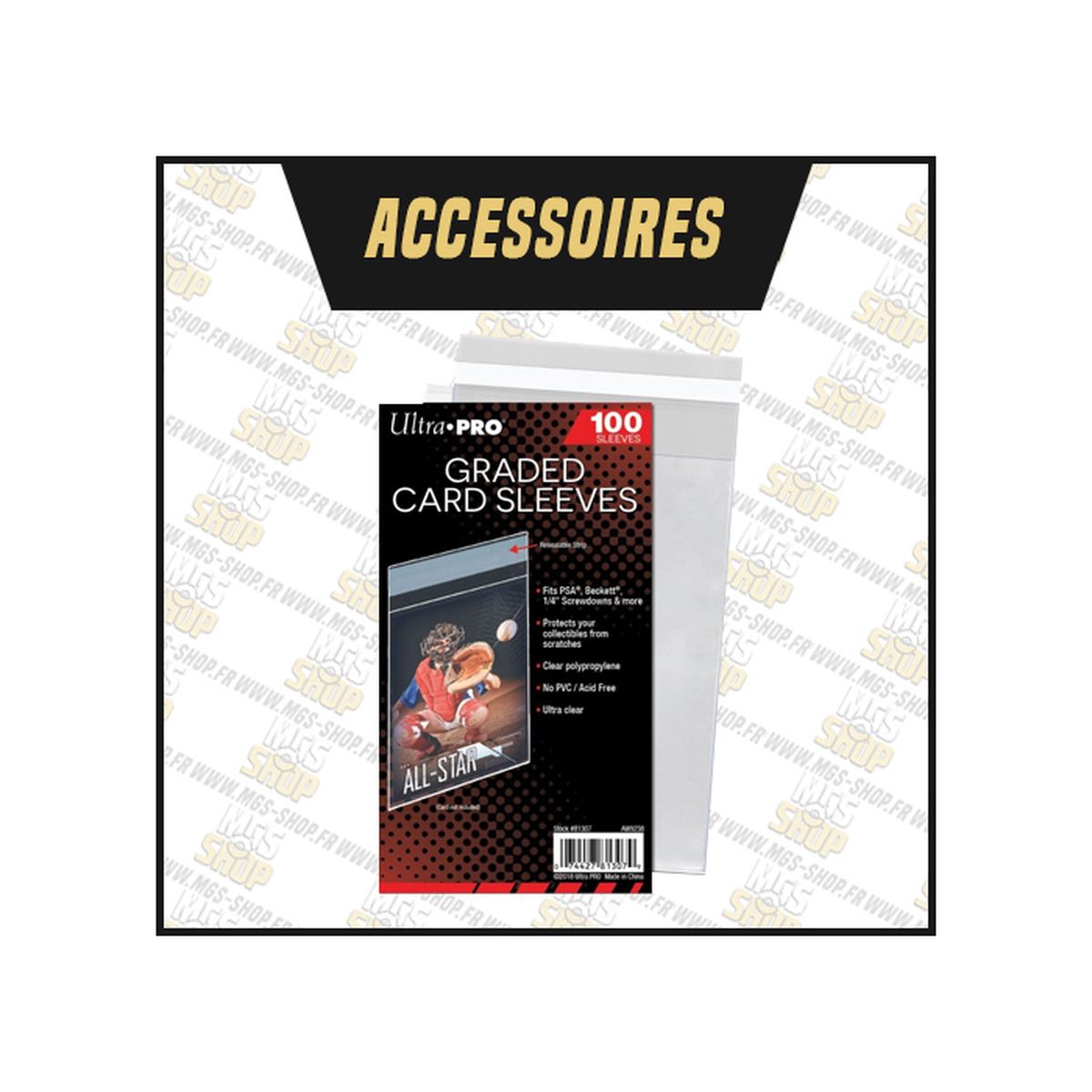 graded card sleeves ultra pro Easy Grade Card Sleeves (100ct) for Standard Size Cards main image 1