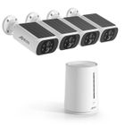 ANRAN 4MP Kit Caméra de Surveillance Sans Fil ,Vidéosurveillance +4 caméras batteries solaires+1 station 4CH avec 64GB carte sd