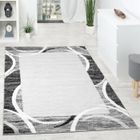 PACO HOME Tapis de Salon Moderne Avec Bordure Tapis De Marque Moucheté Gris Noir Crème [80x150 cm]