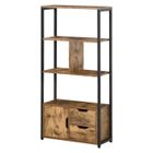 HOMCOM - Étagère de rangement - Panneaux de particules classe E1 - 58x24x122cm - Brun avec veinage, Noir