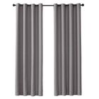 INSFITY Lot de 2 Rideaux Occultants Thermique à Oeillet Solide Décoration de Fenêtre Pour Chambre 100 x 200 cm Gris