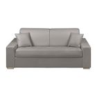 VENTE-UNIQUE Canapé 3 places convertible express en simili EMIR - Gris - Couchage à lattes larges 140 cm - Matelas 14 cm
