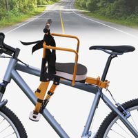 Siège de vélo avant pour enfant Noir - avec mains courantes, pédale et ceinture de sécurité - Charge maximale: 25kg - pour Vélo&