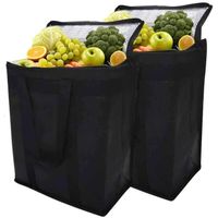 Lot de 2 sacs isothermes réutilisables avec double fermeture éclair pour garder les aliments chauds ou froids, idéal pour la r[780]