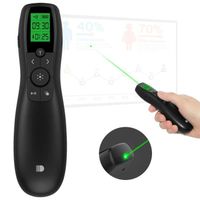Couleur DSIT023B Doosl présentateur sans fil, Laser pointeur vert Rechargeable avec écran LED 2.4GHz, télécommande de présentation