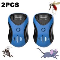 2PCS Repulsif Rat, Répulsif Ultrasonique 4 Mode, Ultrasonique Anti Souris Ménage Non Toxique pour Rats/Souris/Cafards/Insecte