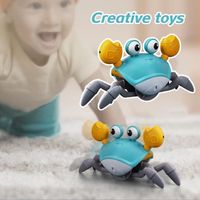 Bleu - Jouet en forme de crabe rampant électrique pour bébés, avec lumière et musique, jouet avec capteur d'obstacles