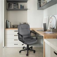 Chaise de bureau ergonomique Yaheetech - Gris - Hauteur réglable - Charge max 136kg