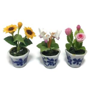 3pc Miniature Flower Clay Dollhouse Fairy Garden Mini Plant Trees - Artificial Fairy Garden Trees 3pc Miniature Flower Clay Dollhouse Fairy Garden Mini Plant Trees - Artificial Fairy Garden Trees