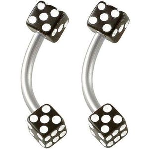 16g 16 gauge 1.2mm 3//8 10mm steel spiral barbells eyebrow twist stud bar AUQR Body Piercing Jewelry 5Pcs