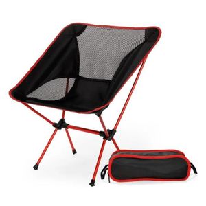 CHAISE DE CAMPING Chaise rouge - Table de chaise pliante de camping 