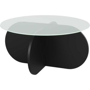 TABLE BASSE Table basse en verre Bubble noir - Bubble - Noir - Diamètre 75 - Hauteur 35 - Livré en kit