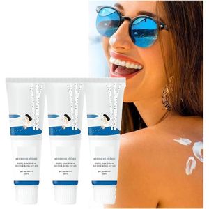 SOLAIRE CORPS VISAGE Solaire pour soins de la peau, crème solaire hydratante Spf50+ Pa++++, soins de la peau imperméables, forte protection UV (3 pièces)