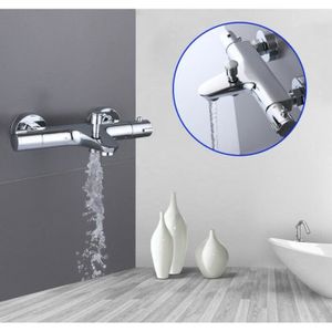 ROBINETTERIE SDB Thermostat 38 ℃ mitigeur de douche de bain robinets en laiton fixés au mur