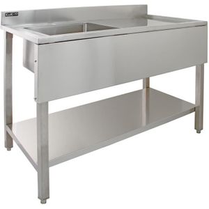 Evier Professionnel Plonge sur Pied /à Doubles Bacs /Évier Double en Acier Inoxydable pour Cuisine