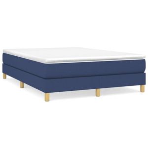 SOMMIER Cadre de lit à sommier tapissier - DRFEIFY - Bleu 140x200 cm - Lattes de contreplaqué - A monter soi-même