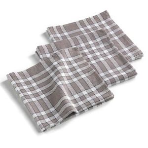 Tissus laurentmortreux Lot de 3 Serviettes de Table 45x45 Gris Fonc/é
