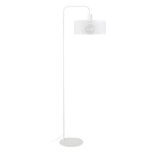 LAMPADAIRE ADONIS-Lampadaire liseuse arqué métal  ivoire Abat-jour: cylindre métal blanc 1 ampoule E27 vintage P42xD30xH157cm