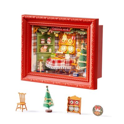 Jouet Maison de Bricolage Miniature assemblé avec Lumière,Bois Poupées Artisanat Maison Modèle Créatif Cadeau d'Anniversaire Noël - Jeux - Jouets