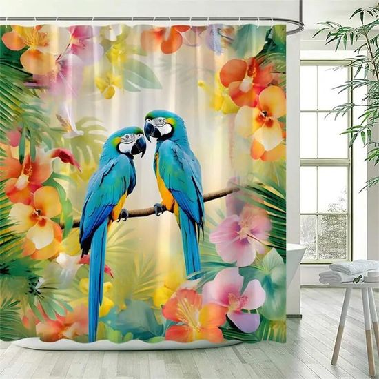 Rideau De Douche Avec Oiseaux | 180 × 200 Cm Acheter Chez