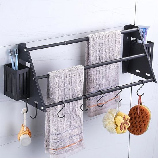 STWWO 80CM Porte-Serviettes Sans Perçage,3 étages Porte