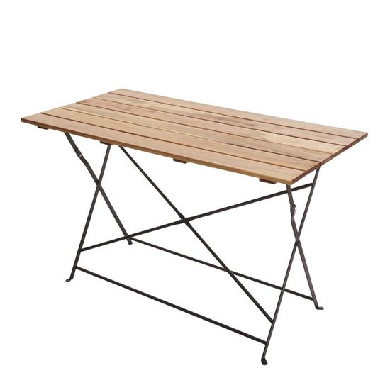 Spetebo Table De Balcon Pliable Baltimore En Eucalyptus Massif FSC 120x70 Cm – Idéale Jardin, Terrasse, Balcon