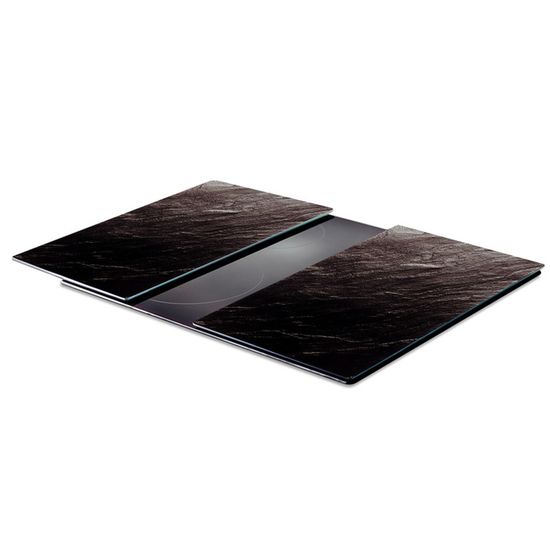 Lot De 2 Planches à Découper En Verre Trempé - 40x30 Cm - Transparentes Avec Pieds Silicone Antidérapants - Pour Cuisine Et Service
