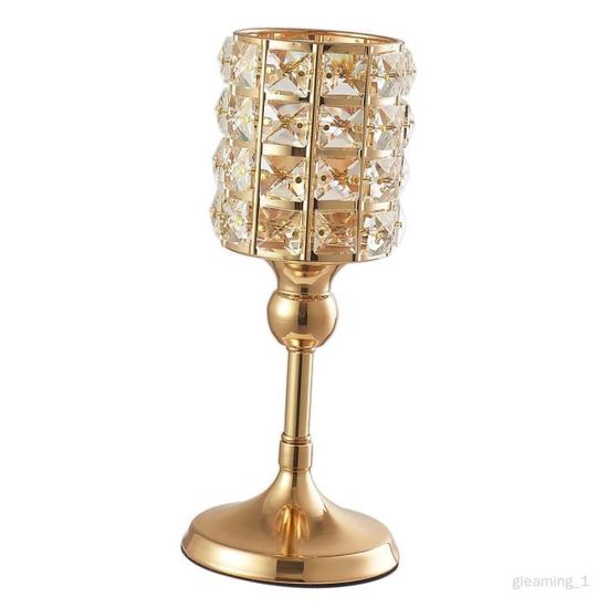 Bougeoir Porte Bougie En Cristal Hauteur 24,5 Cm