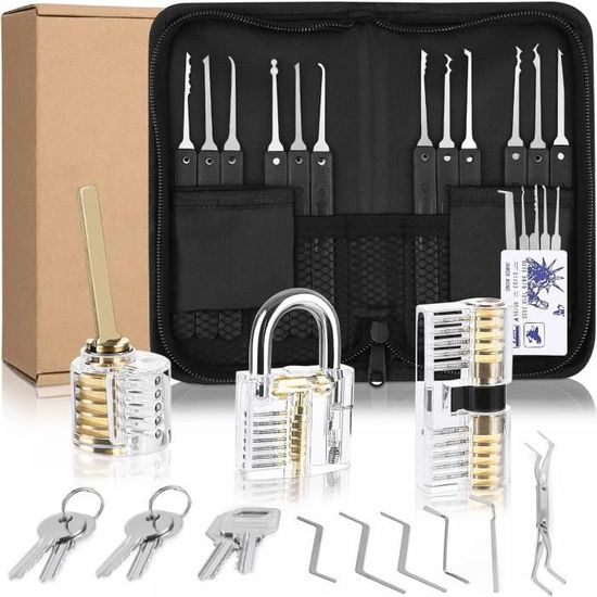 Crochetage Serrure TPM Go Lot De 14 Cylindres De Crochetage De Serrure Transparents Pour Peigne Cadenas