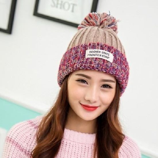 Ensemble Bonnet Écharpe Gants NATUST Hiver Tricot Épais Violet - Chaleur Et Confort