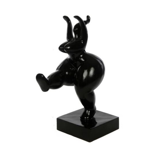 Statue femme design moderne en résine noire loulou 78 cm
