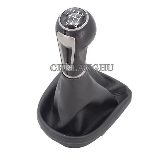 Somivo Pommeau De Levier De Vitesse 5/6 Vitesses Cuir PU Pour Seat Leon II, Toledo III, Altea XL 2005-2012