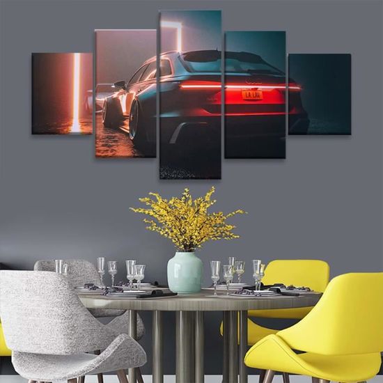 MMN-542 Audi RS6 – affiche en toile de Super voiture, peinture imprimée, décoration de maison, imprimés d'art (Contient Cadre)