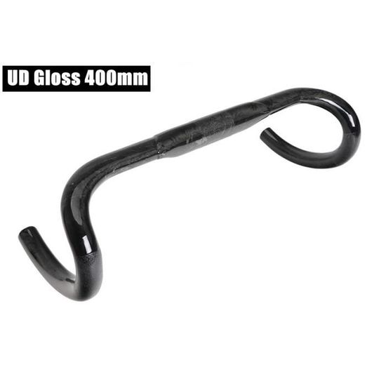 Cintre Route Carbone 3K Brillant - Forme Ovale, Courte Portée, Longueurs 380 à 440 Mm, Diamètre 31.8mm