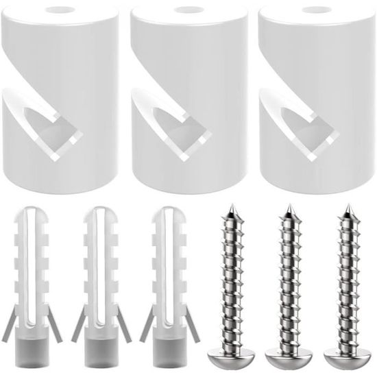 Lot De 4 Passe-câbles/décentrateurs Blancs Pour Plafond/mur - Ø20xH18mm - Pour Câbles Jusqu'à Ø6mm - Avec Vis Et Chevilles - 5