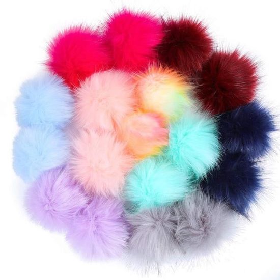 12 Pompons En Fausse Fourrure, Pompon Fourrure, Fausse