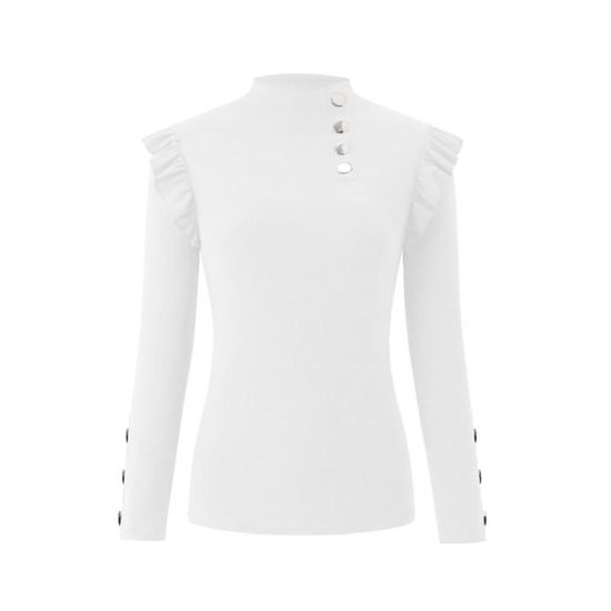 Haut Court En Dentelle Pour Femme, Chemisier Creux, Col Rond, Manches à