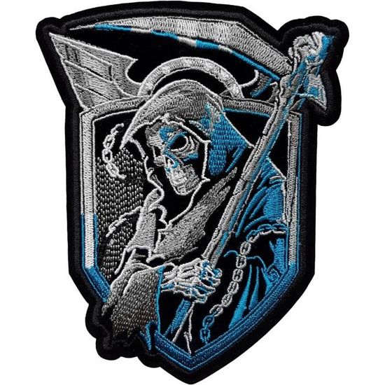 Patch Biker Personnalisé Patch Brodé Motard Crâne Ornemental - Grand écusson Thermocollant Pour Veste Décoration Veste Biker