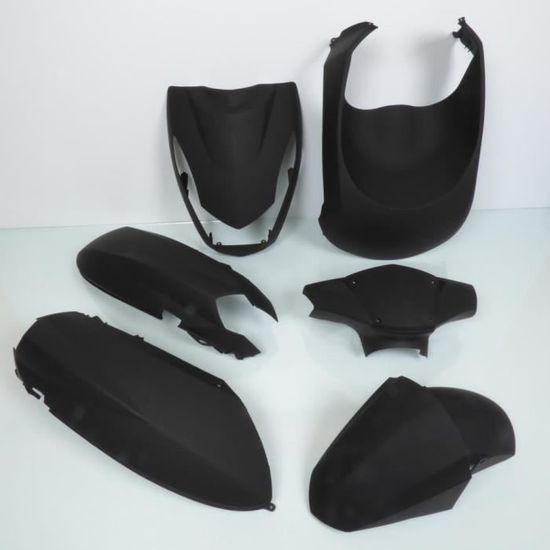 Kit carénage TNT 6 pièce noir mat pour scooter Peugeot 50 Kisbee 2T et