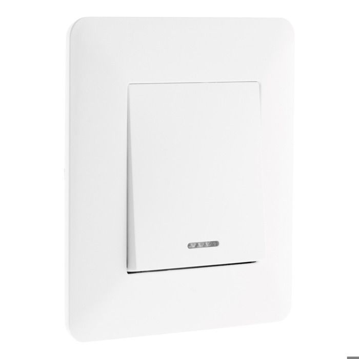 ARTEZO Interrupteur poussoir à voyant 10 A blanc