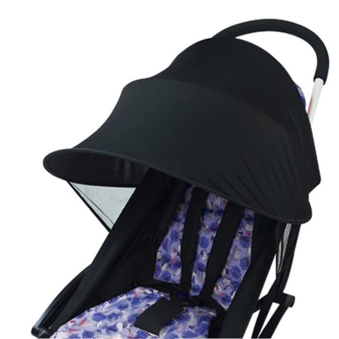 Bébé Poussette Anti-UV Tissu Soleil Ombre Coupe-vent Parapluie pour Bébé Poussette Universel Poussette Accessoires Noir