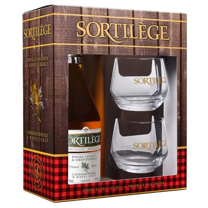 Coffret cadeau Sortilège whisky Original 700 ml/30° + 2 verres gravés