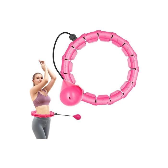 Hoola Hoops 24 Noeuds Anneau Détachable 2 en 1 Taille Réglable avec Gravité Boule de Poids 360 Degrés Tournant sans Chute pour