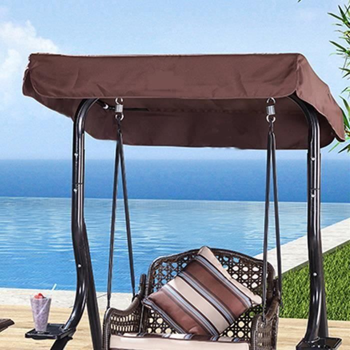 1Pc Couverture Canopée 148cmx185cm de Balancelle de 3 Personnes Café ma30100