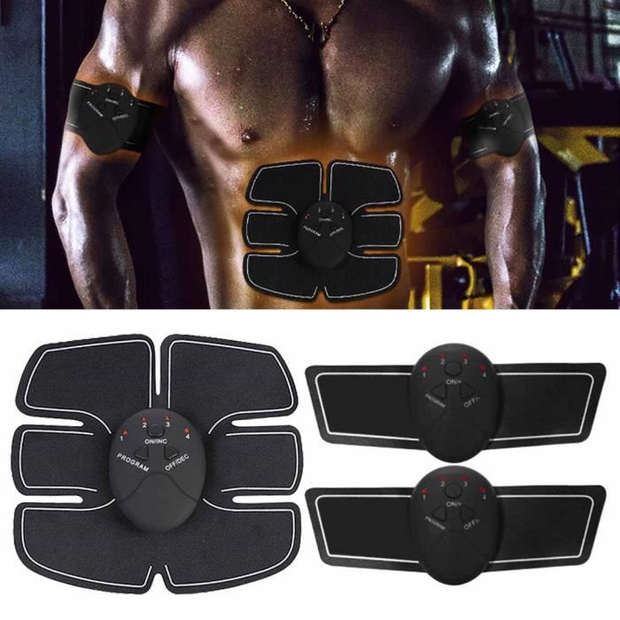 CEINTURE D'ELECTROSTIMULATION,7 pièces-ensemble Pro EMS Stimulation puissance abdominale Muscle formateur fitness plaque vibrante
