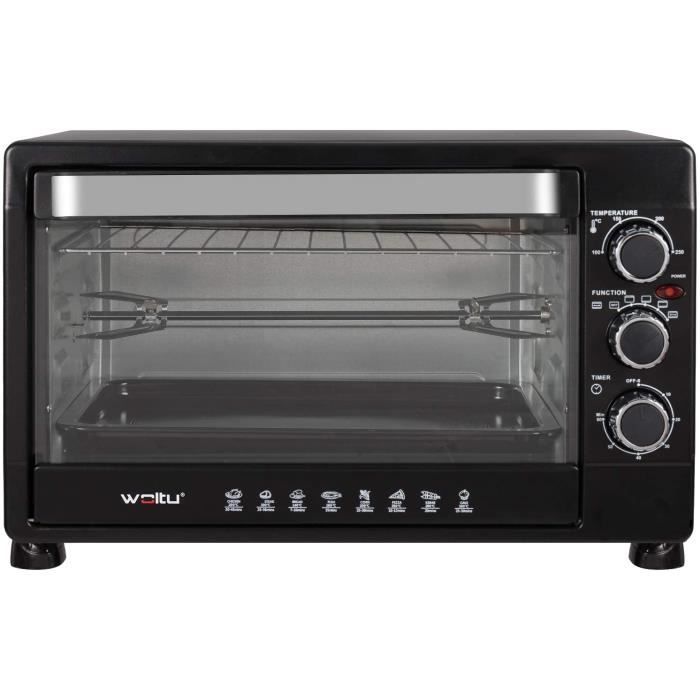 WOLTU BF12sz Mini Four 32 litres avec minuterie Plateau ramasse-miettes Amovible 100-250 ℃ 1600W,Mini Four pour Pizza Pain Ailes de