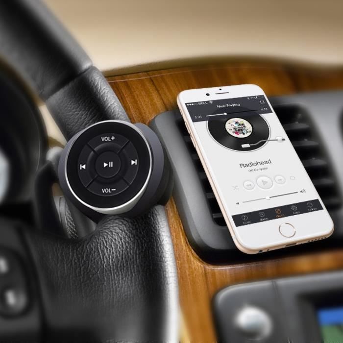 Prise allume cigare,Commande au volant de voiture sans fil,télécommande Bluetooth pour smartphone Android IOS
