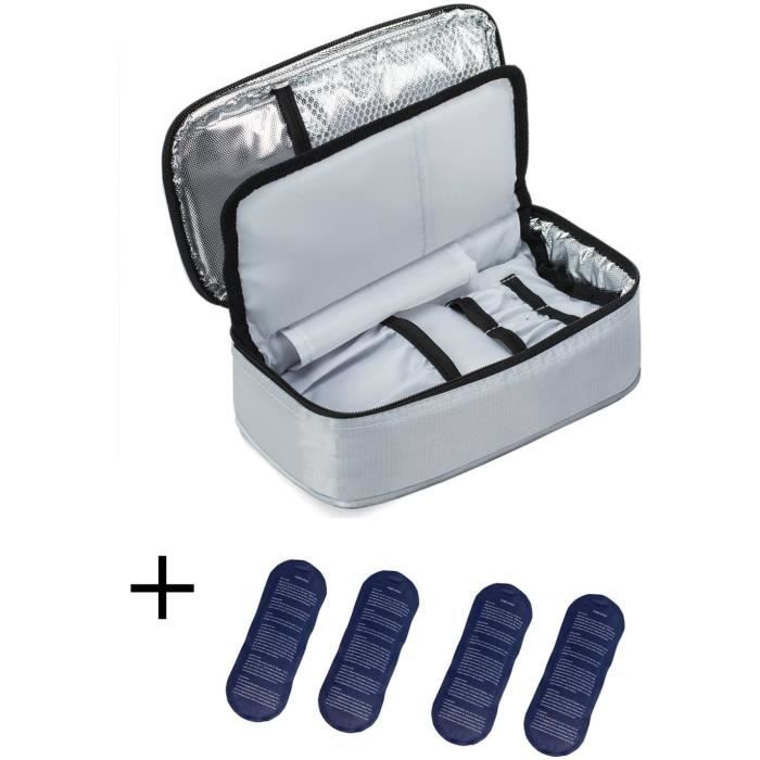 Traitement du diabète ALLCAMP Trousse Pochette Housse Isotherme Sac pour Diabétique Avec Poche de Gel Chaud-Froid 44839