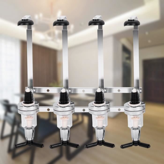 Distributeur de Bouteille Boisson Porte Bouteille Support et Doseur Mural 4 Voies Bar Butler -ROE