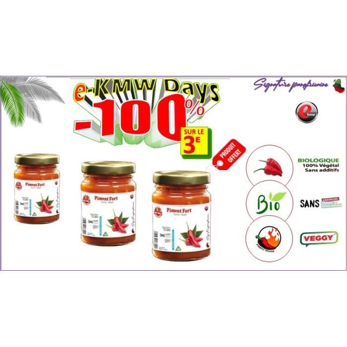 Purée de piment extra-fort bio - Signature panafricaine - 3x90g